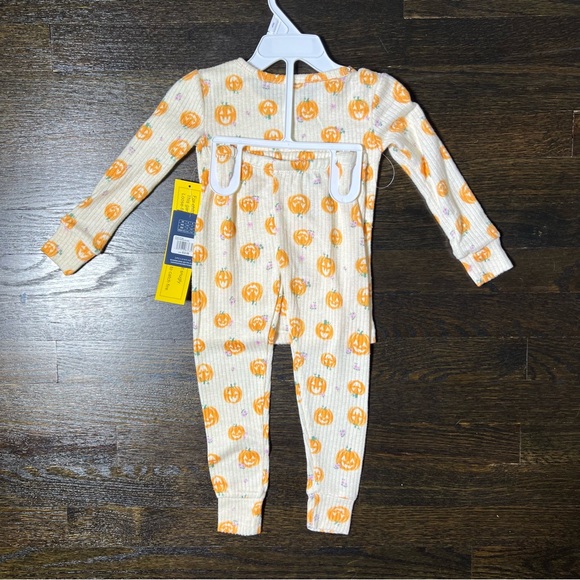 NWT PJ Essentials 2T Pumpkin Jack-o-Lantern Pajama Set - Picture 4 of 8